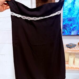 Princess Polly Black Chemise with White Lace